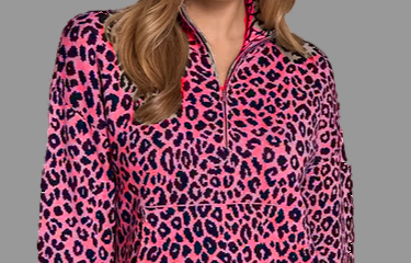 Alashan Esme Leopard 1/4 Zip Sweater