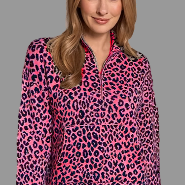 Alashan Esme Leopard 1/4 Zip Sweater