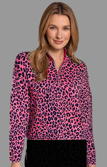 Alashan Esme Leopard 1/4 Zip Sweater