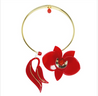 Gissa Bilcalho Orchid Deco Necklace-Red