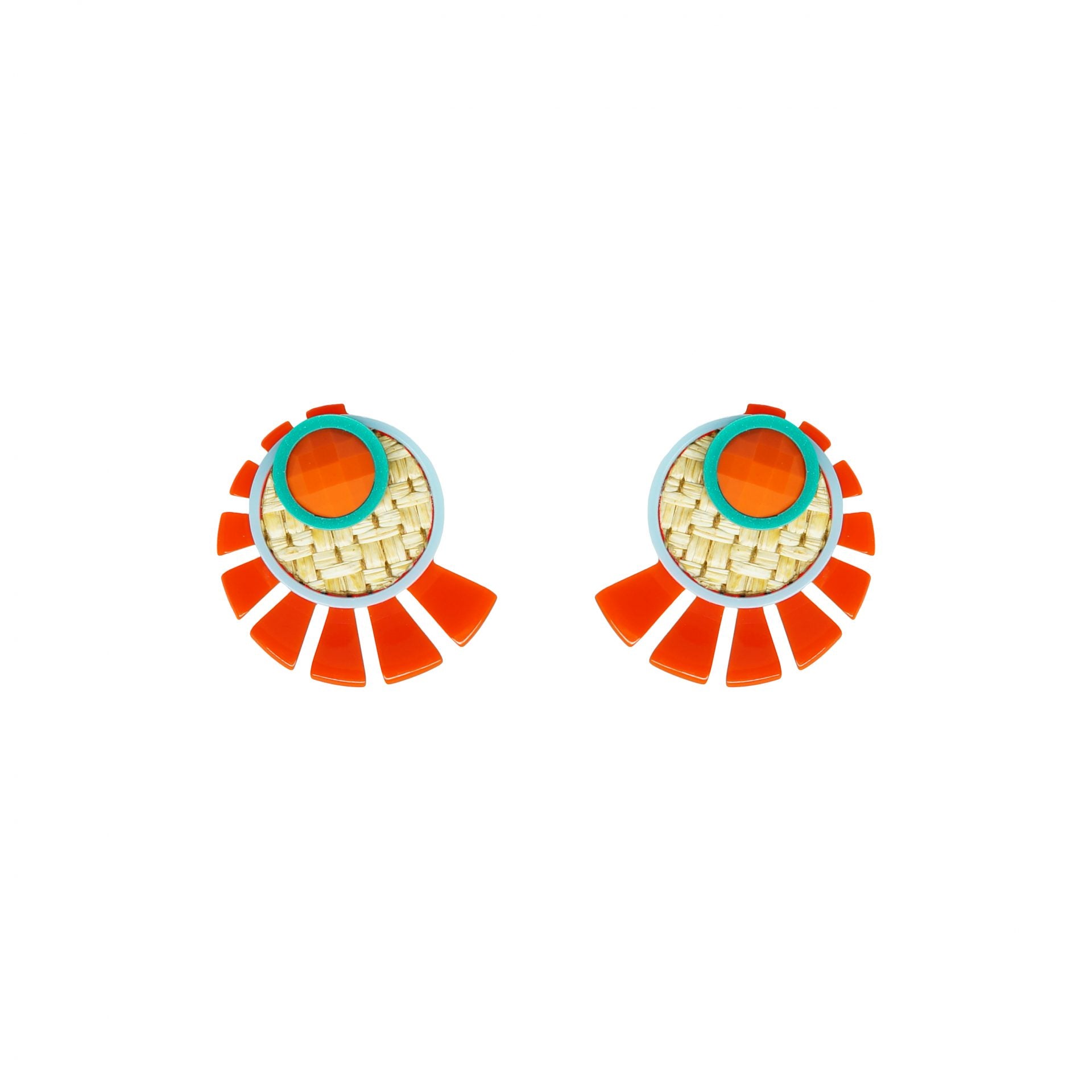 Orange Color Mint Meena Earrings (MNTE380ORG)